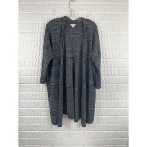 J Jill Cardigan Medium Pure Jill Black Open Front Long